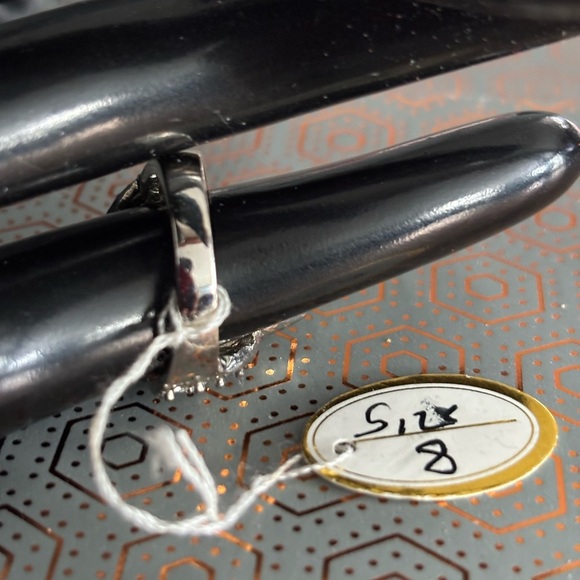 Vintage Silver and white rhinestone ring #glamour - Picture 6 of 6